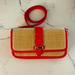 Cole haan Bedford crossbody clutch straw purse
